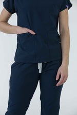 Navy Blue Praga Antifluid Uniforme Quirúrgico