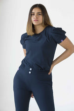 Navy Blue Valencia Antifluid Uniforme Quirúrgico