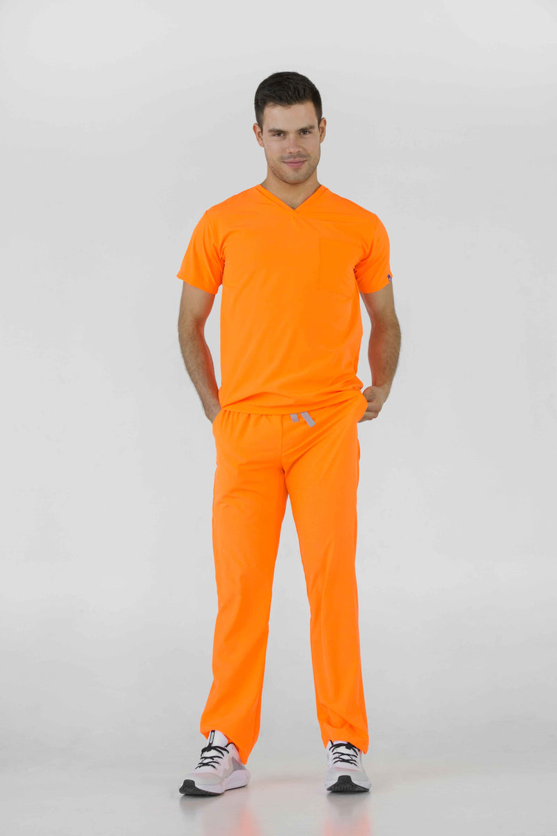 Neon Orange Dublin Antifluid Uniforme Quirúrgico