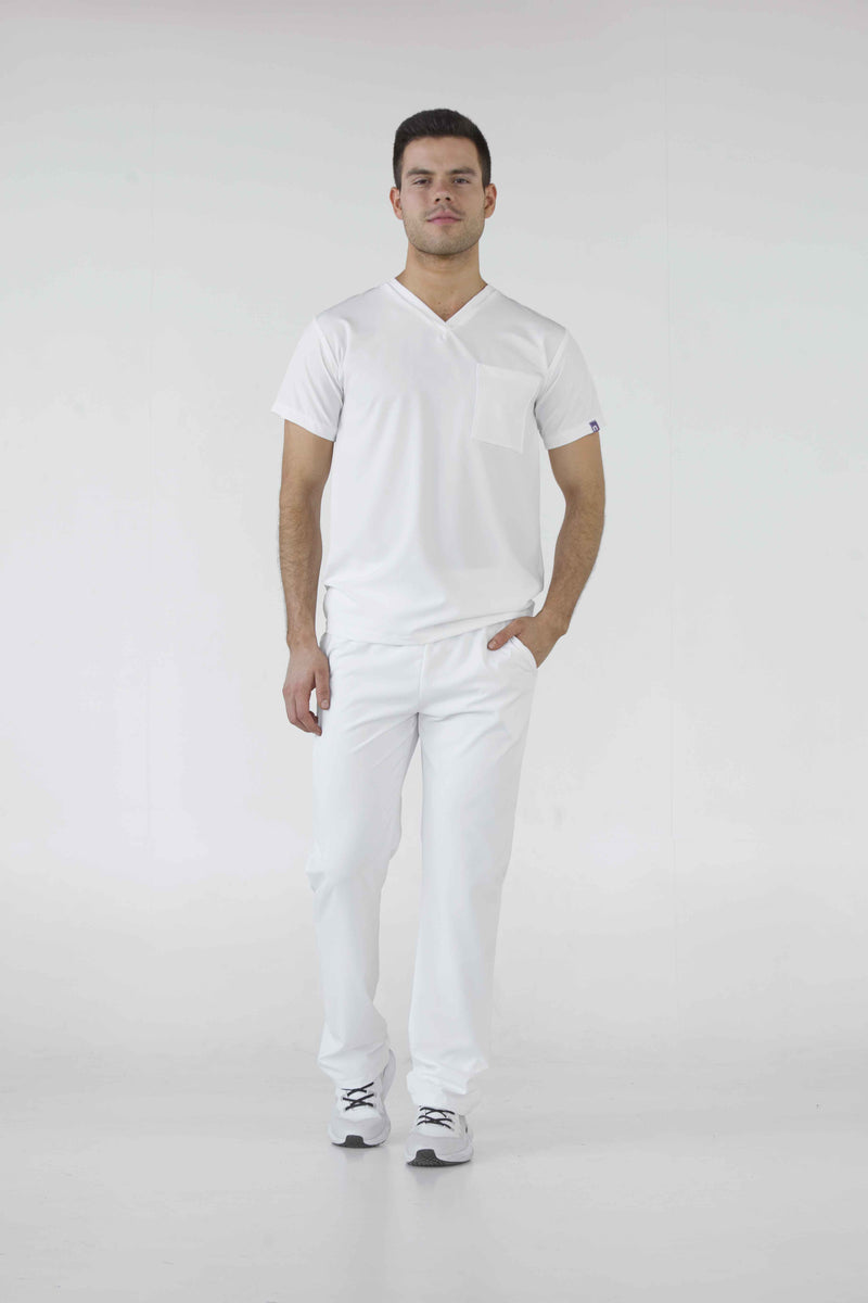 White Dublin Antifluid Uniforme Quirúrgico