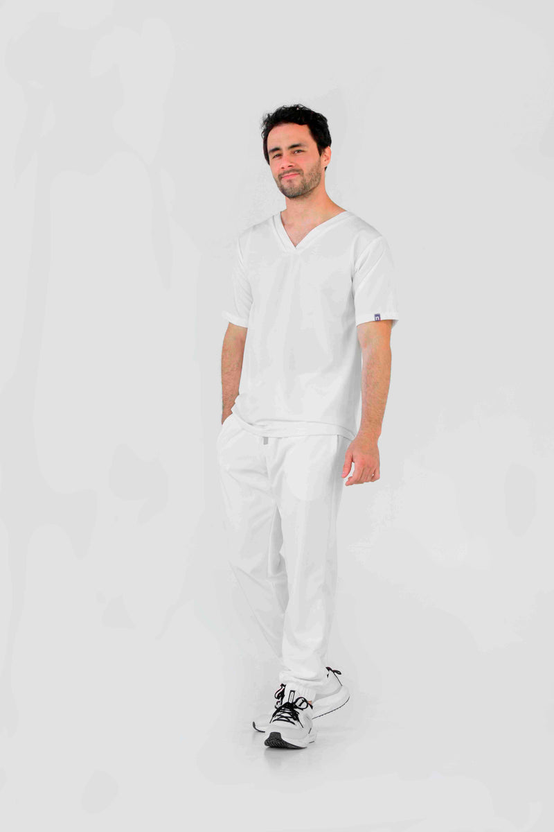 White Oporto Antifluid Uniforme Quirúrgico