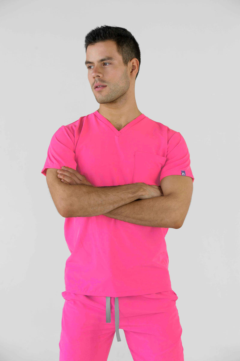 Neon Pink Dublin Antifluid Uniforme Quirúrgico