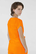 Neon Orange Praga Antifluid Uniforme Quirúrgico