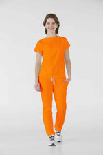 Neon Orange Praga Antifluid Uniforme Quirúrgico