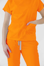 Neon Orange Praga Antifluid Uniforme Quirúrgico