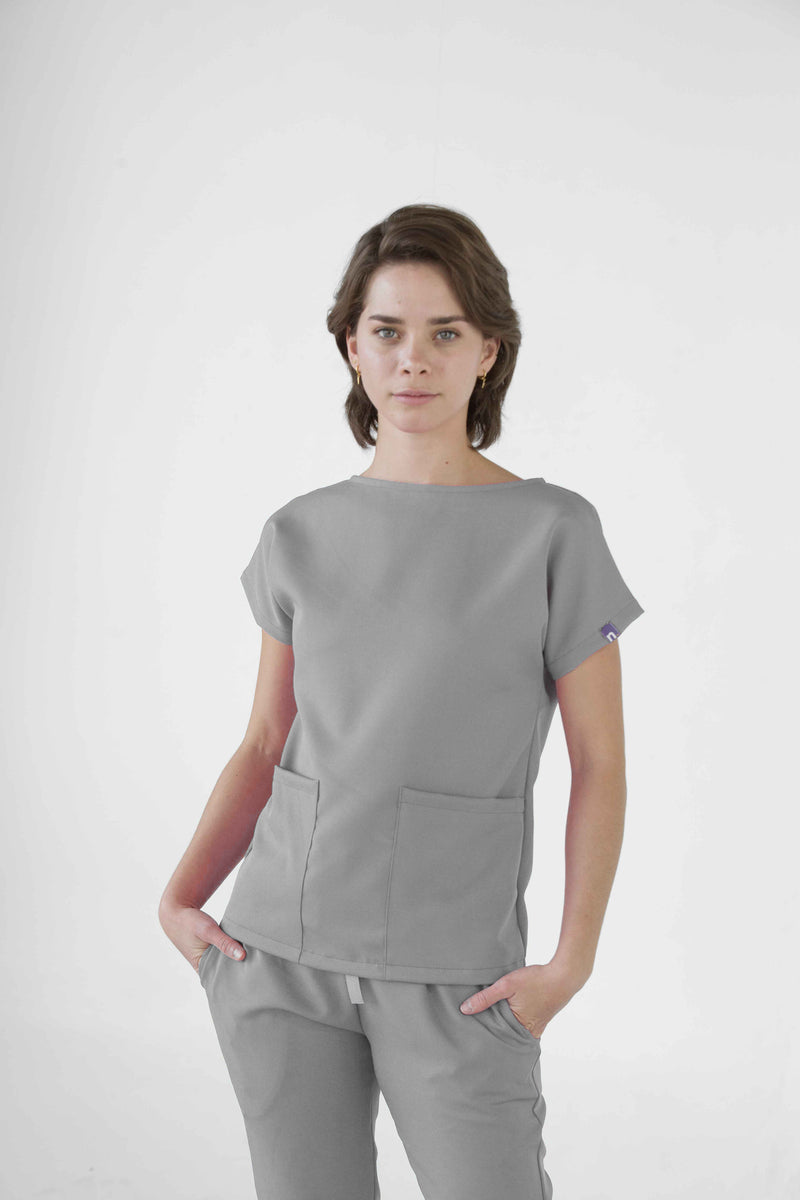 Gray Praga Antifluid Uniforme Quirúrgico