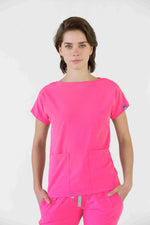 Neon Pink Praga Antifluid Uniforme Quirúrgico