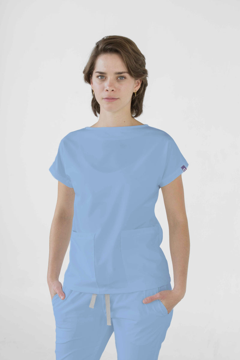 Sky Blue Praga Antifluid Uniforme Quirúrgico