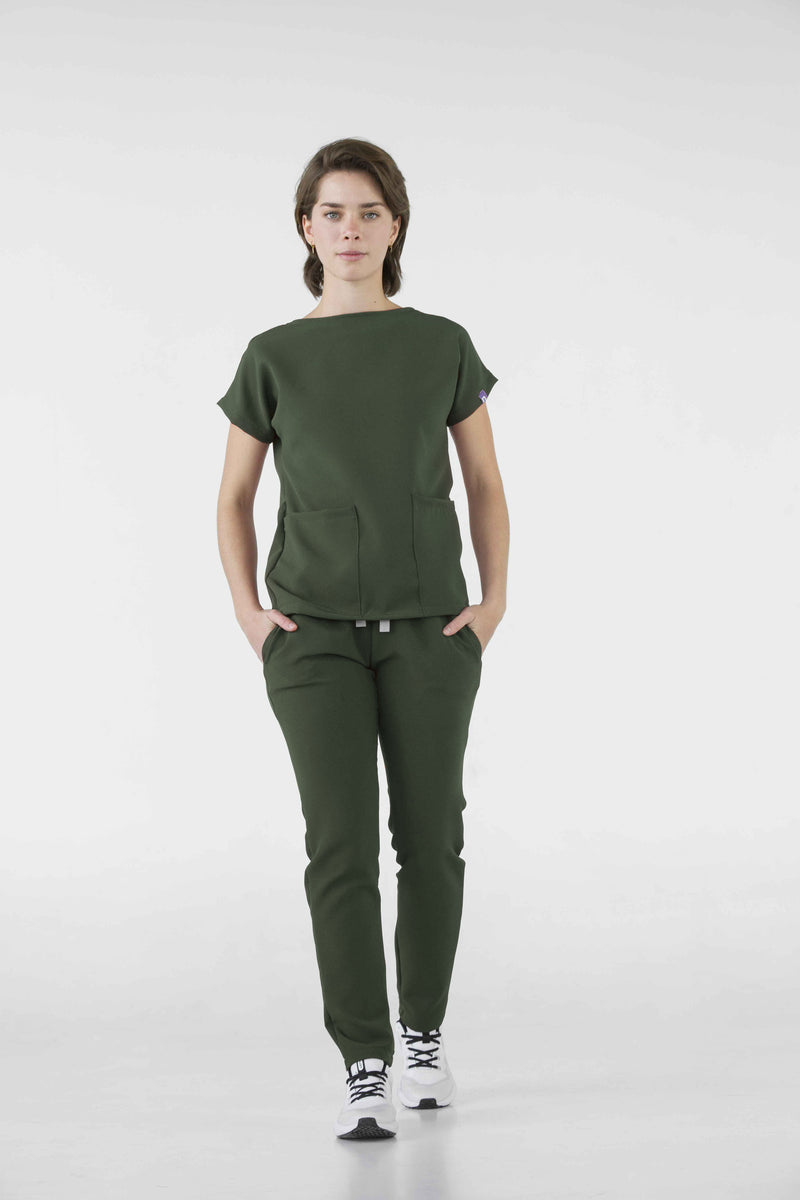 Olive Praga Antifluid Uniforme Quirúrgico