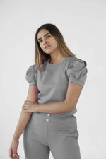 Gray Valencia Antifluid Uniforme Quirúrgico