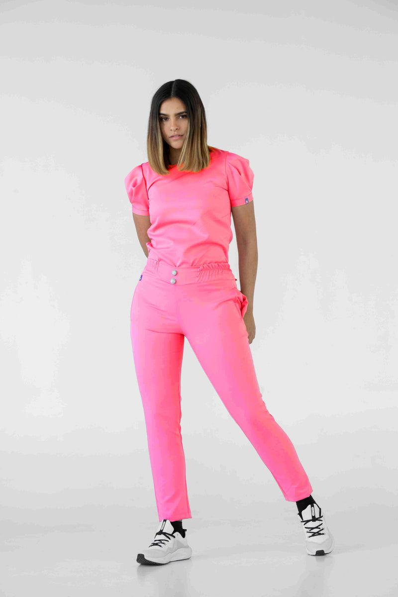 Neon Pink Valencia Antifluid Uniforme Quirúrgico