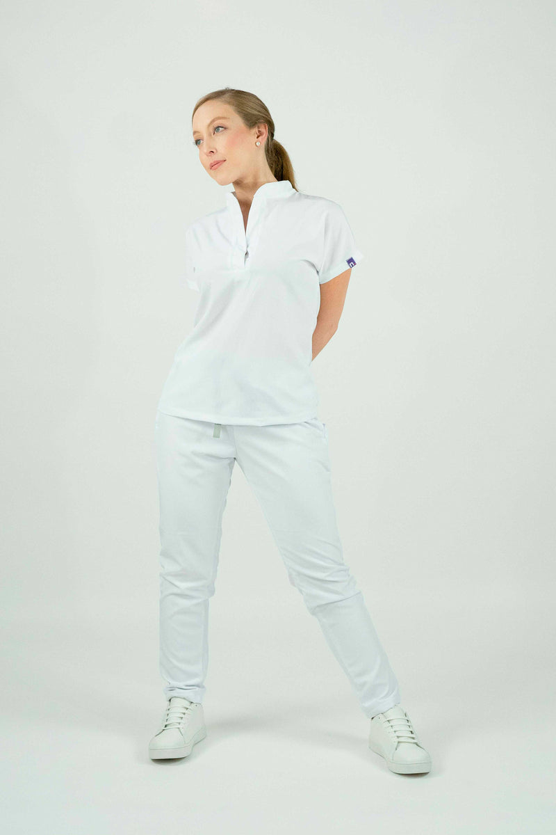 White Toledo Antifluid Uniforme Quirúrgico